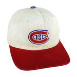 NHL (The Classic) - Montreal Canadiens Corduroy Snapback Hat 1990s OSFA Vintage Retro Hockey