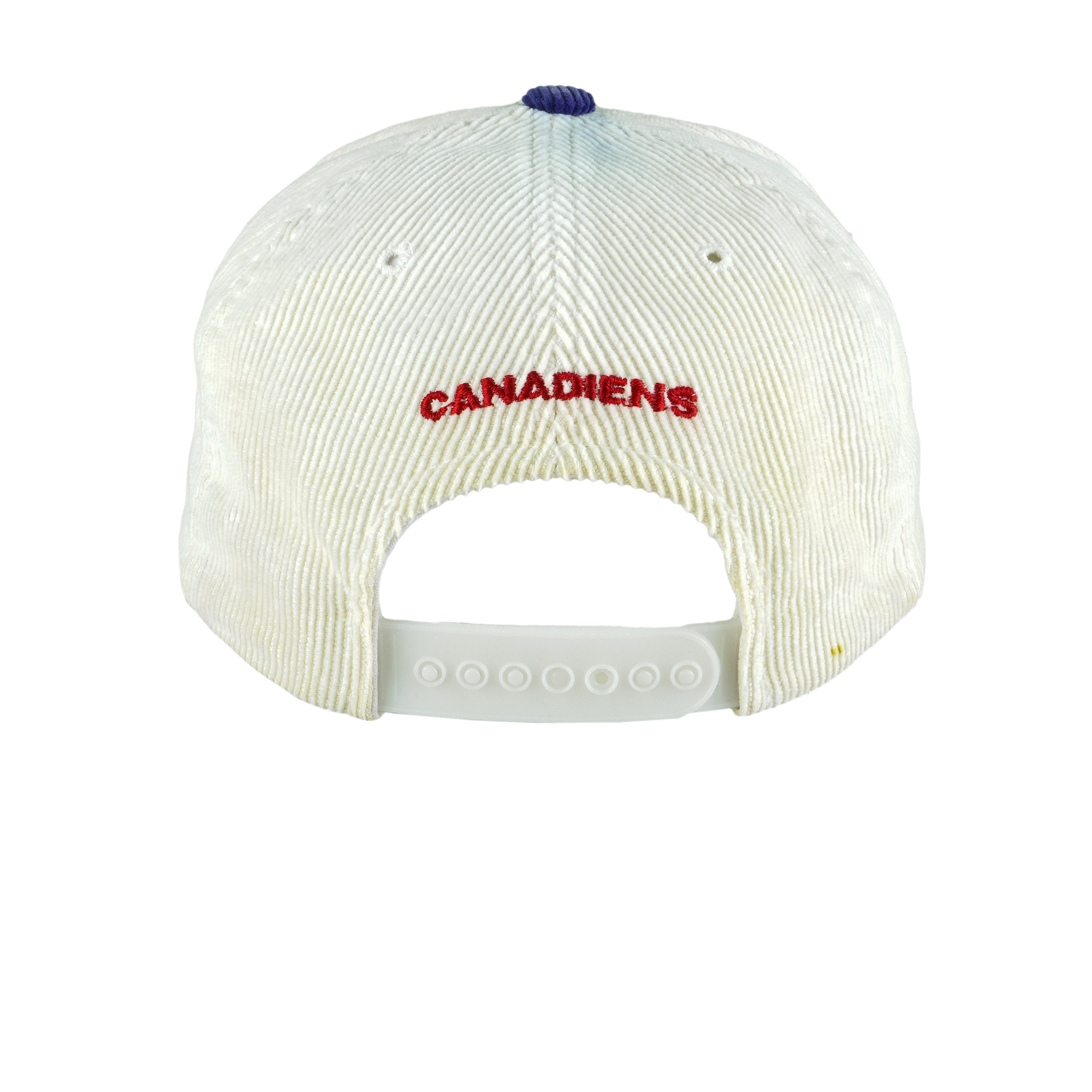 NHL (The Classic) - Montreal Canadiens Corduroy Snapback Hat 1990s OSFA Vintage Retro Hockey
