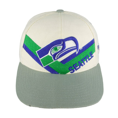 Reebok - Seattle Seahawks Embroidered Snapback Hat 1990s OSFA