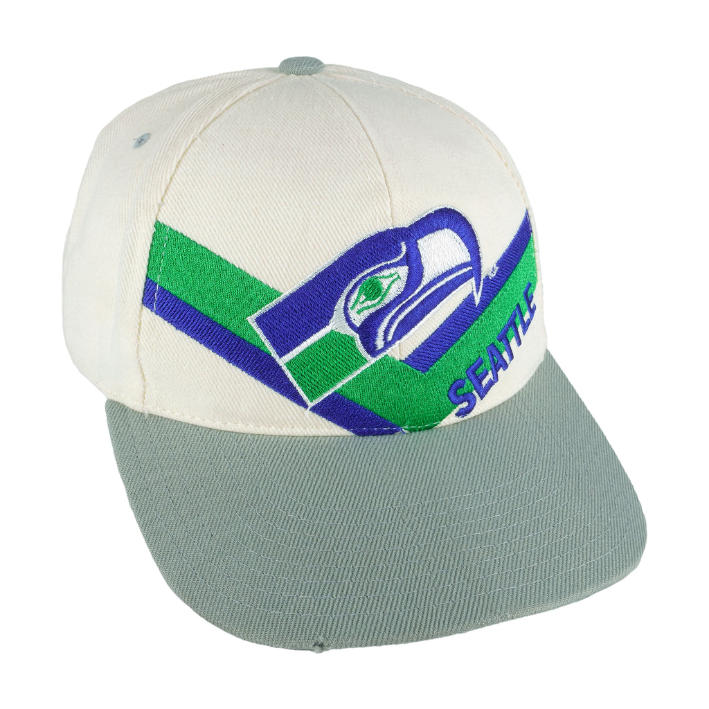 Reebok - Seattle Seahawks Embroidered Snapback Hat 1990s OSFA Vintage Retro Football