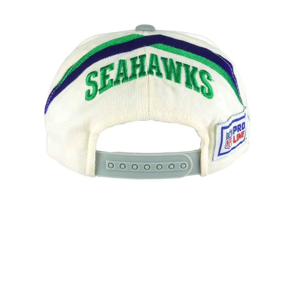 Reebok - Seattle Seahawks Embroidered Snapback Hat 1990s OSFA Vintage Retro Football