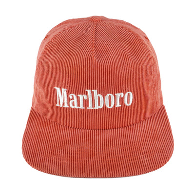 Vintage (Habitat Inc) - Red Marlboro Corduroy Snapback Hat 1990s OSFA
