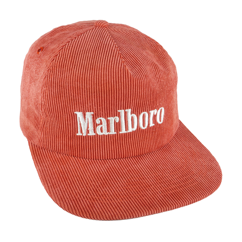 Vintage (Habitat) - Red Marlboro Corduroy Snapback Hat 1990s OSFA Vintage Retro