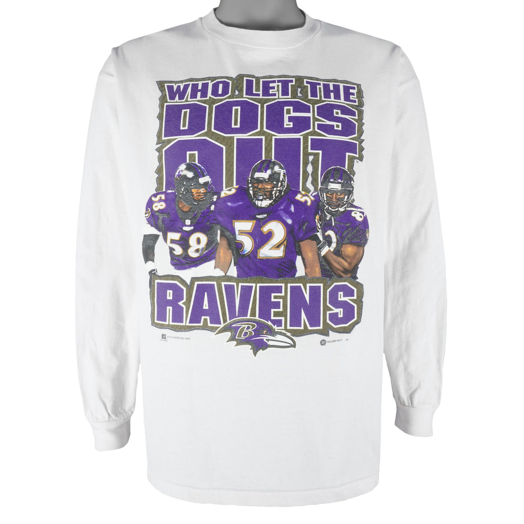 NFL (Joy Athletic) - Baltimore Ravens Who Let The Dogs Out Sweatshirt 2000 X-Large Vintage Retro Football