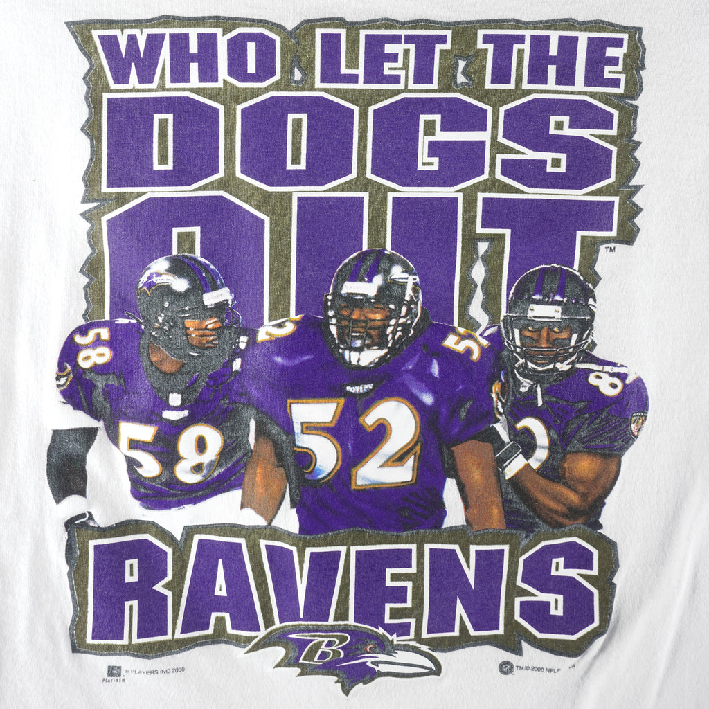 NFL (Joy Athletic) - Baltimore Ravens Who Let The Dogs Out Sweatshirt 2000 X-Large Vintage Retro Football