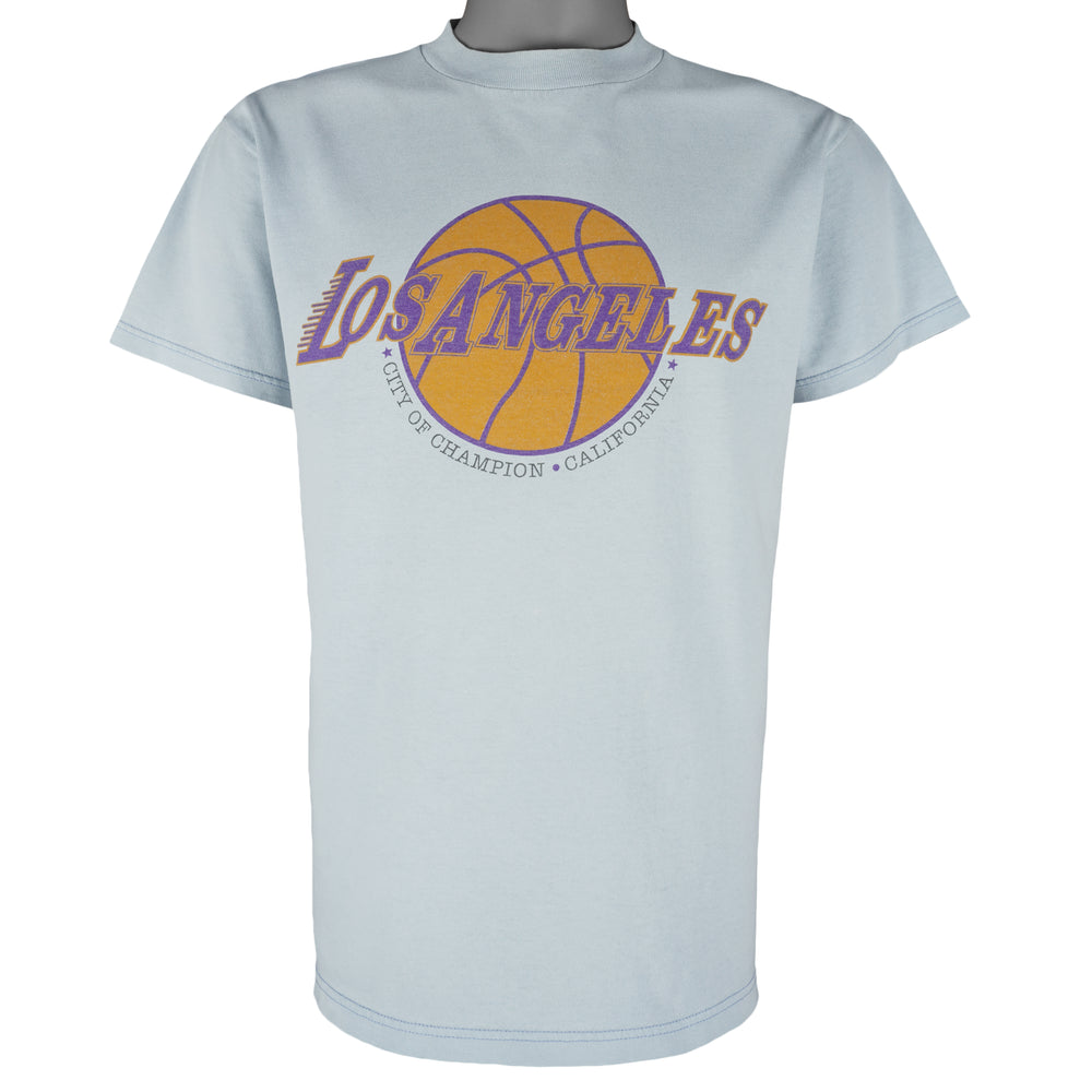 NBA (Tultex) - Los Angeles Lakers Big Logo T-Shirt 1990s Medium Vintage Retro Basketball