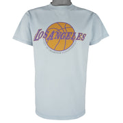 NBA (Tultex) - Los Angeles Lakers Big Logo T-Shirt 1990s Medium Vintage Retro Basketball