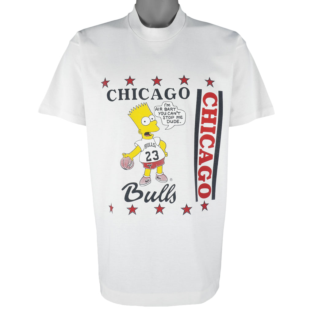 NBA - Chicago Bulls X Bart Simson Single Stitch T-Shirt 1990s Large Vintage Retro Basketball
