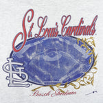 MLB (Nutmeg) - St. Louis Cardinals Busch Stadium Embroidered T-Shirt 1990s Large Vintage Retro Baseball