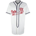 Ralph Lauren - White Polo EST.1967 Button-Up Jersey T-Shirt 1990s Large Vintage Retro