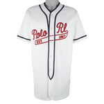 Ralph Lauren - White Polo EST.1967 Button-Up Jersey T-Shirt 1990s Large Vintage Retro