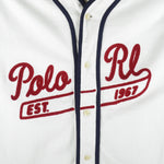 Ralph Lauren - White Polo EST.1967 Button-Up Jersey T-Shirt 1990s Large Vintage Retro