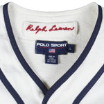 Ralph Lauren - White Polo EST.1967 Button-Up Jersey T-Shirt 1990s Large Vintage Retro