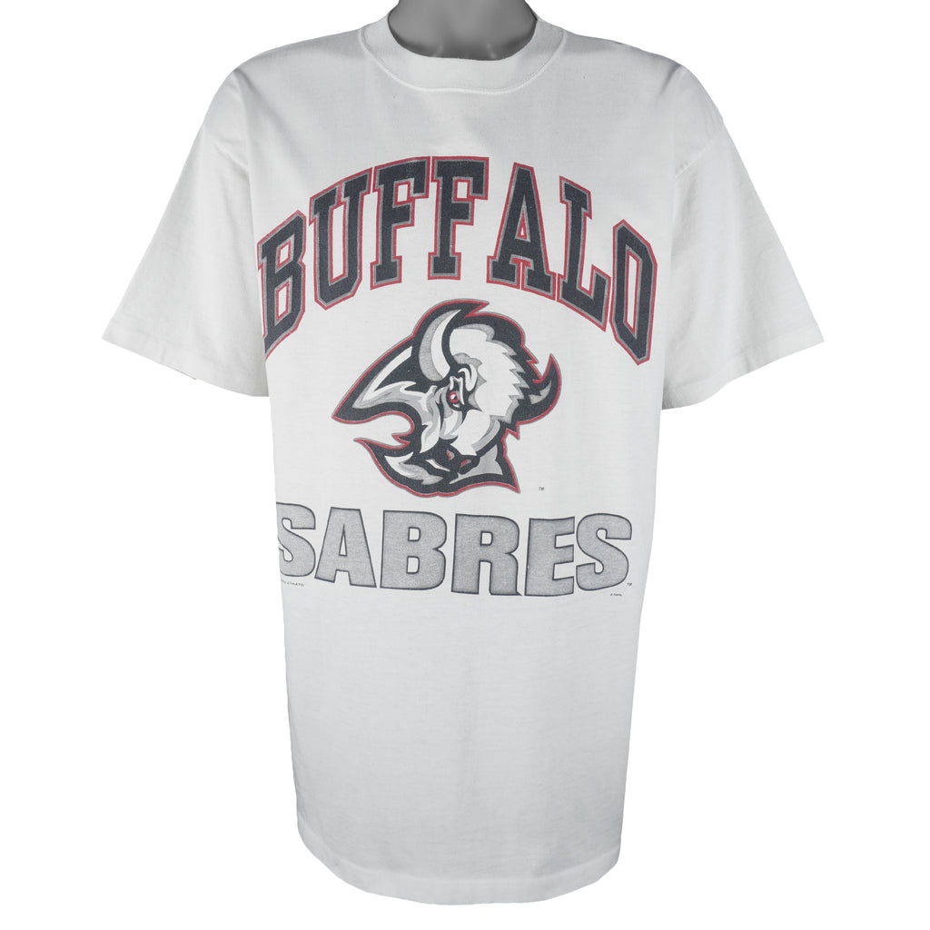 NHL (Bulletin Athletic) - Buffalo Sabres Single Stitch T-Shirt 1990s Large Vintage Retro Hockey