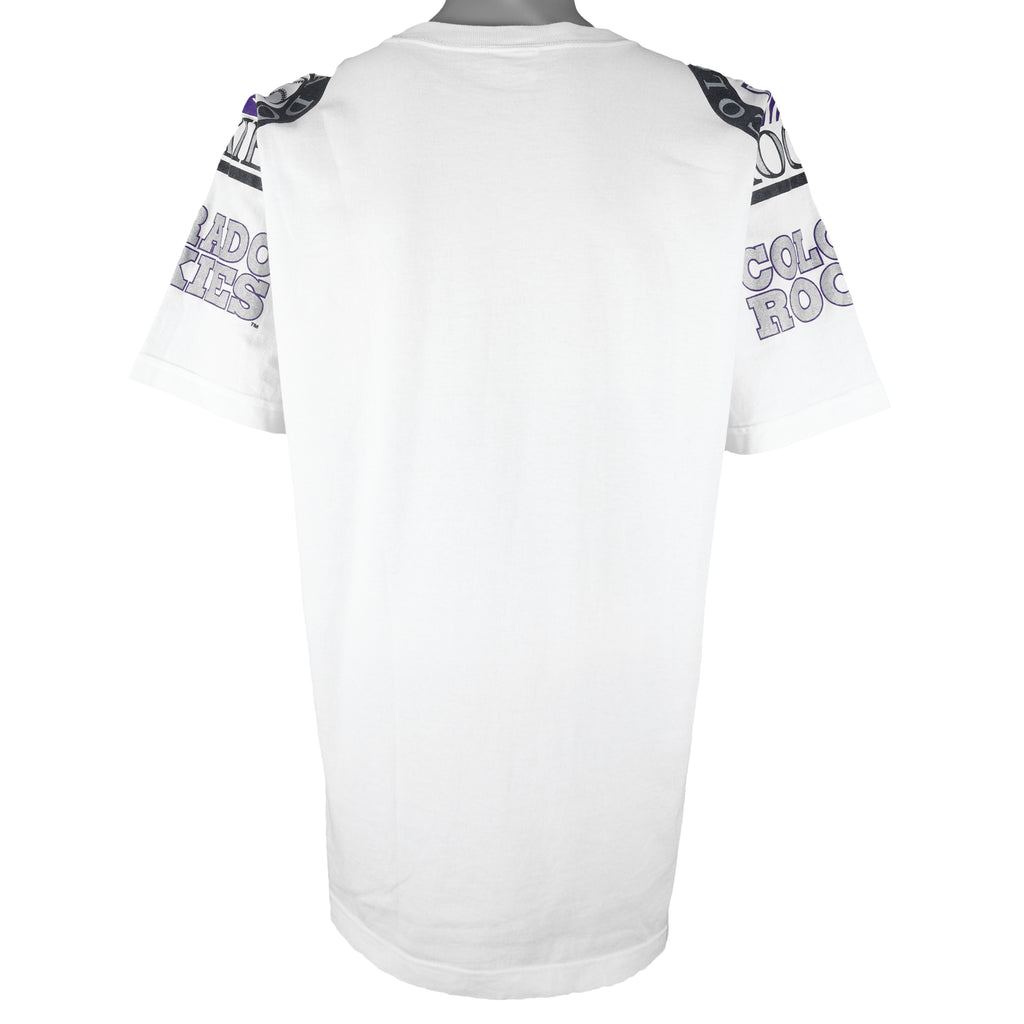 MLB (AAA) - Colorado Rockies Big Logo T-Shirt 1990s X-Large Vintage Retro Baseball