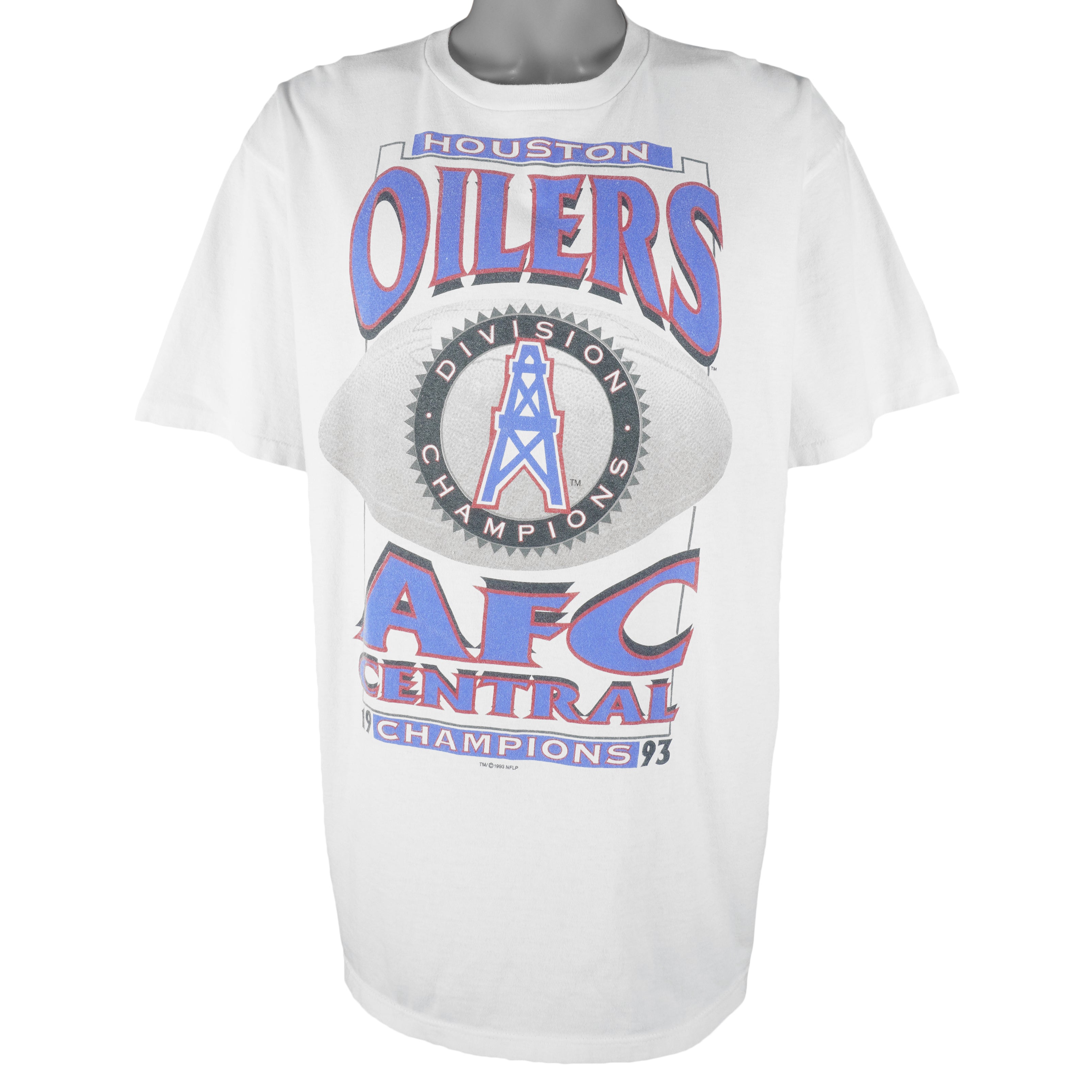 Vintage 90s Houston Oilers Jersey T Shirt XL NFL Football Blue Logo 7 USA
