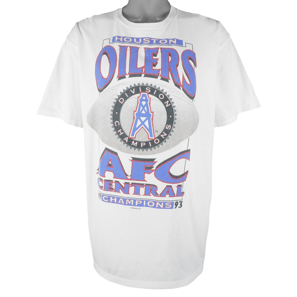 Starter - Houston Oilers AFC Champions Single Stitch T-Shirt 1993 X-Large Vintage Retro Football