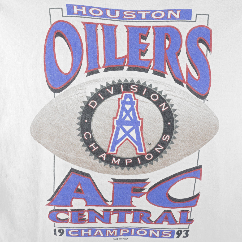 Starter - Houston Oilers AFC Champions Single Stitch T-Shirt 1993 X-Large Vintage Retro Football