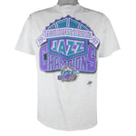 NBA (Logo 7) - Utah Jazz Midwest Division Champs T-Shirt 1997 Large