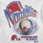 NHL - Quebec Nordiques Single Stitch T-Shirt 1990s Large Vintage Retro Hockey