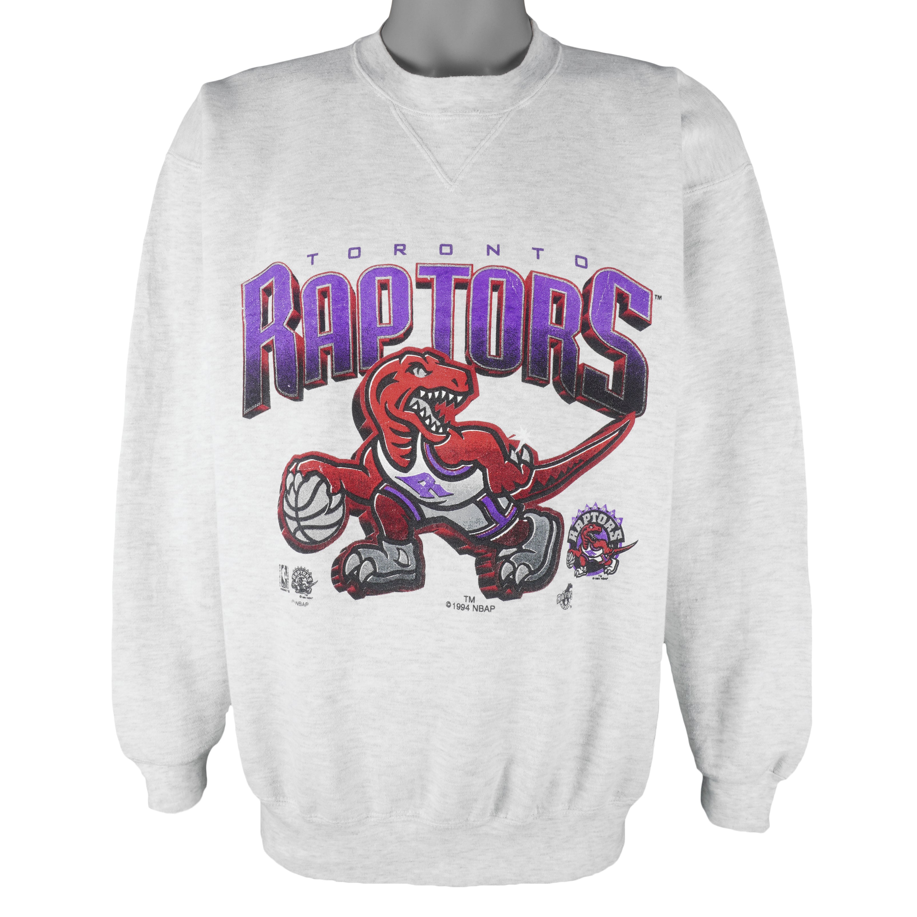 NBA - Toronto Raptors Big Logo Crew Neck Sweatshirt 1994 X-Large Vintage Retro Basketball