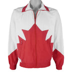 Vintage - White & Red Canada Flag Zip-Up Jacket 1990s Small Vintage Retro