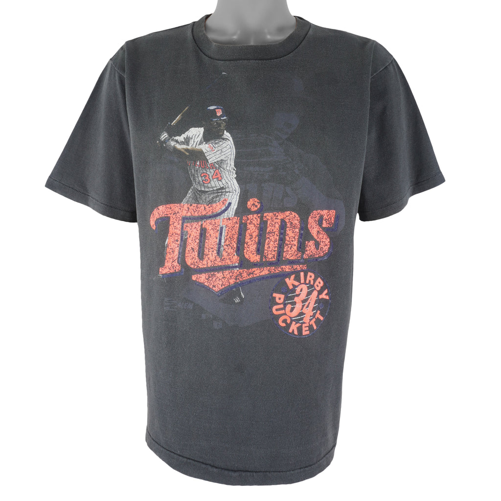 MLB (Salem) - Minnesota Twins Kirby Puckett's Single Stitch T-Shirt 1990s X-Large Vintage Retro Baseball