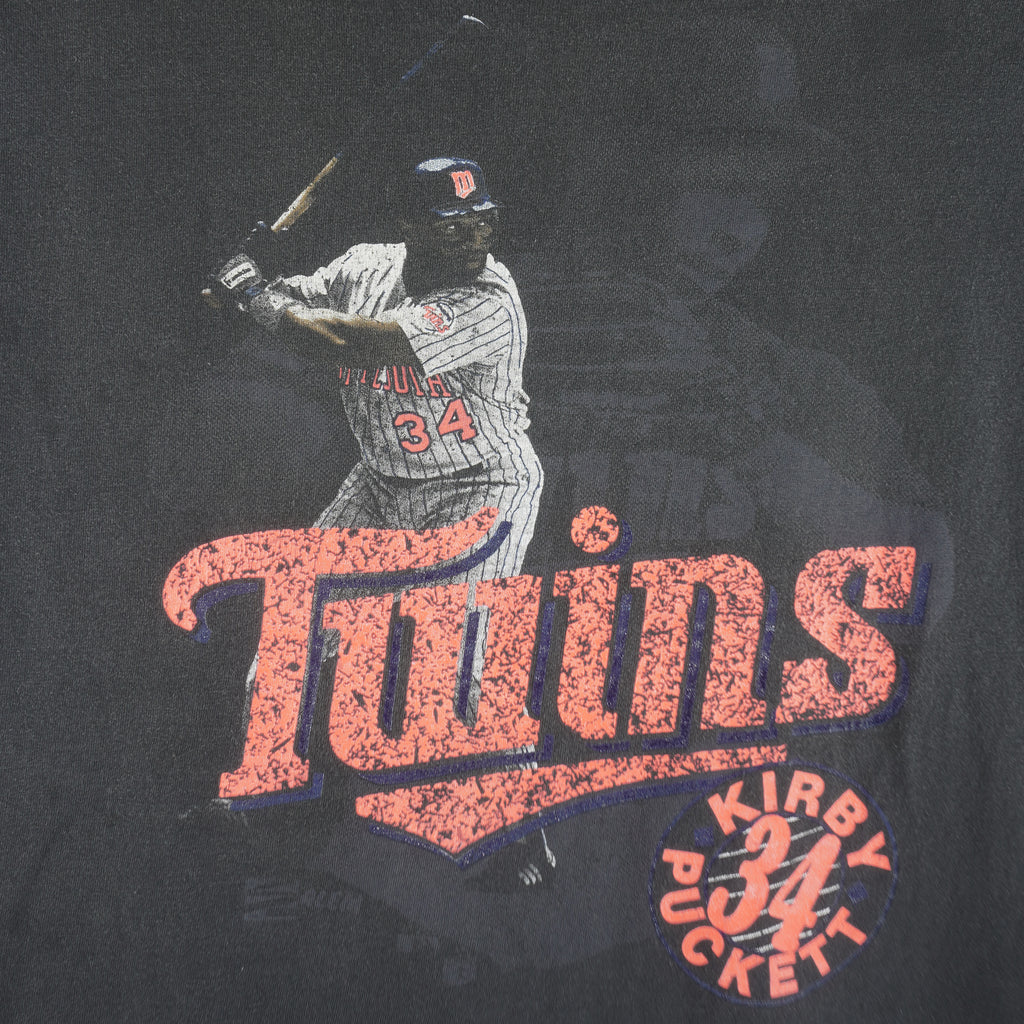 MLB (Salem) - Minnesota Twins Kirby Puckett's Single Stitch T-Shirt 1990s X-Large Vintage Retro Baseball