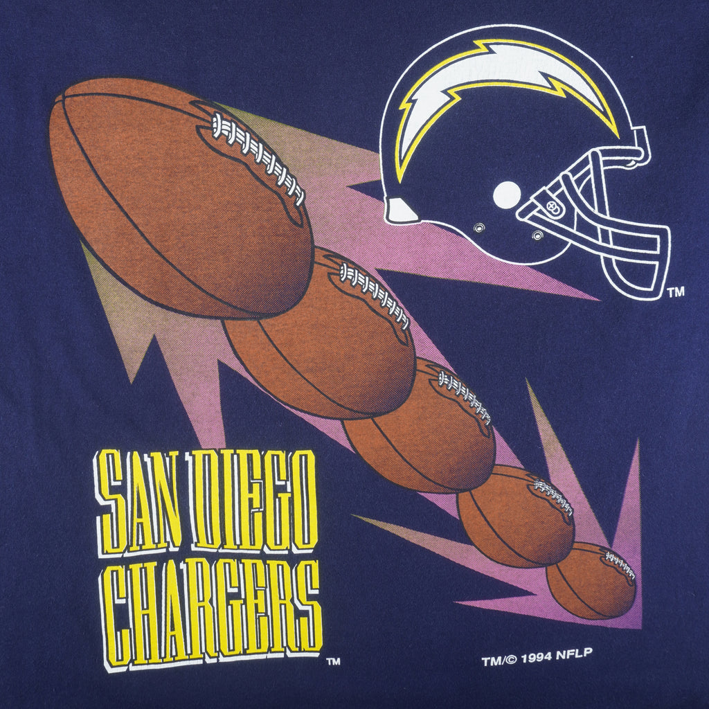 NFL (Competitor) - San Diego Chargers Breakout T-Shirt 1994 X-Large Vintage Retro Football