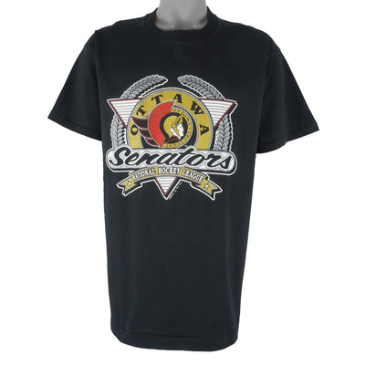 NHL (Trench) - Ottawa Senators Single Stitch T-Shirt 1991 X-Large