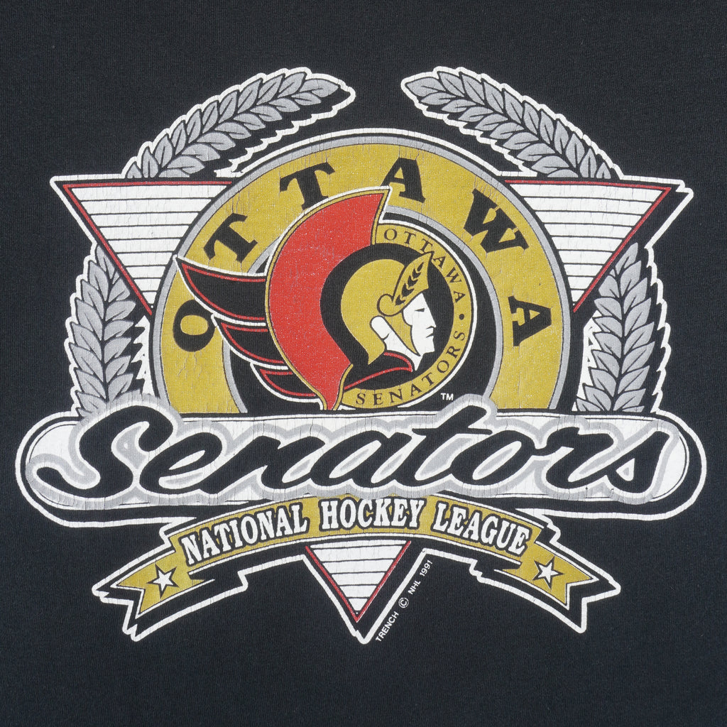 NHL - Ottawa Senators Single Stitch T-Shirt 1991 X-Large Vintage Retro Hockey