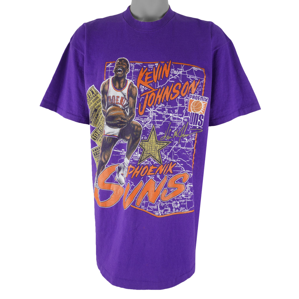 NBA (Nutmeg) - Phoenix Suns Kevin Johnson Single Stitch T-Shirt 1990s X-Large Vintage Retro Basketball