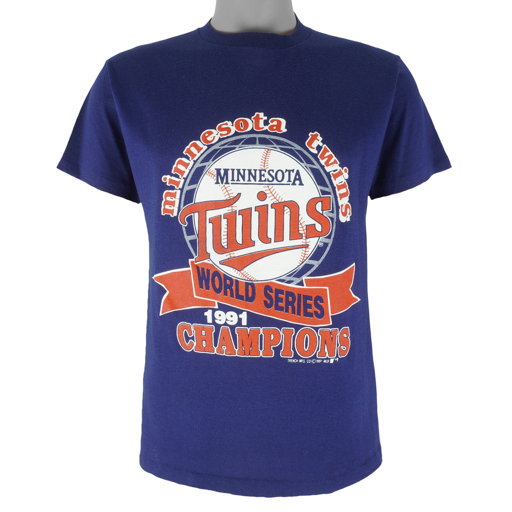 MLB - Minnesota Twins Champs Single Stitch T-Shirt 1991 Large Vintage Retro Baseball