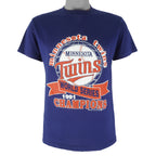 MLB - Minnesota Twins Champs Single Stitch T-Shirt 1991 Large Vintage Retro Baseball