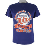 MLB - Minnesota Twins Champs Single Stitch T-Shirt 1991 Large Vintage Retro Baseball
