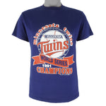 MLB - Minnesota Twins World Series Champs Single Stitch T-Shirt 1991 Medium