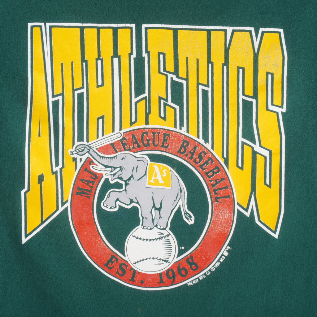 MLB (Trench) - Oakland Athletics Single Stitch T-Shirt 1990 Large Vintage Retro Baseball