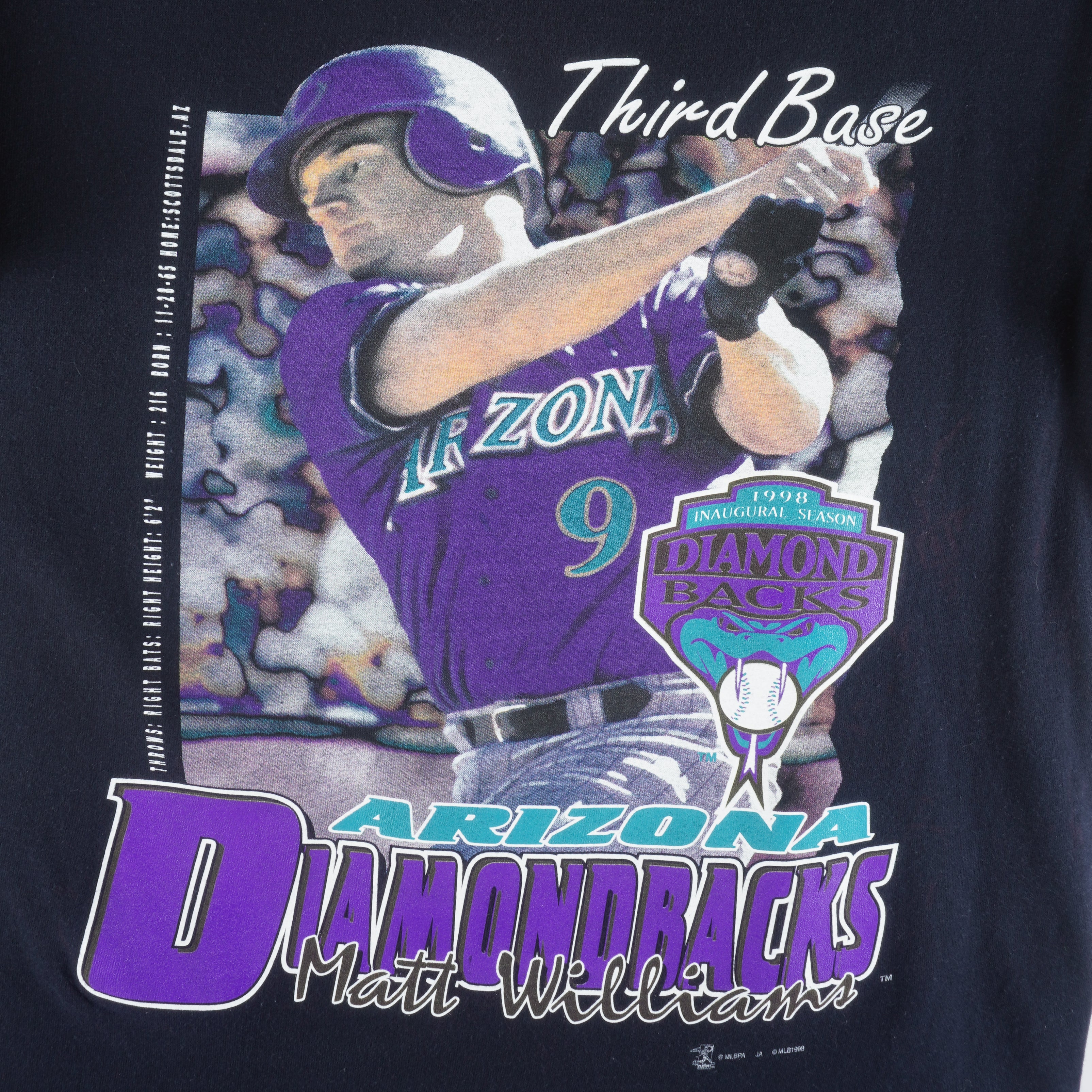 Vintage MLB - Arizona Diamondbacks Matt Williams No. 9 MVP T-Shirt 1998 Medium