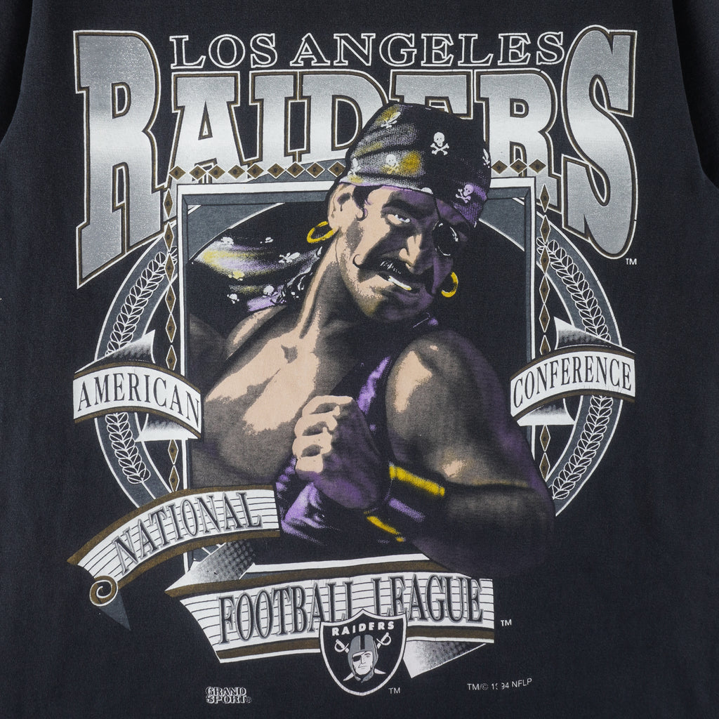 NFL - Los Angeles Raiders Single Stitch T-Shirt 1994 Medium Vintage Retro Football