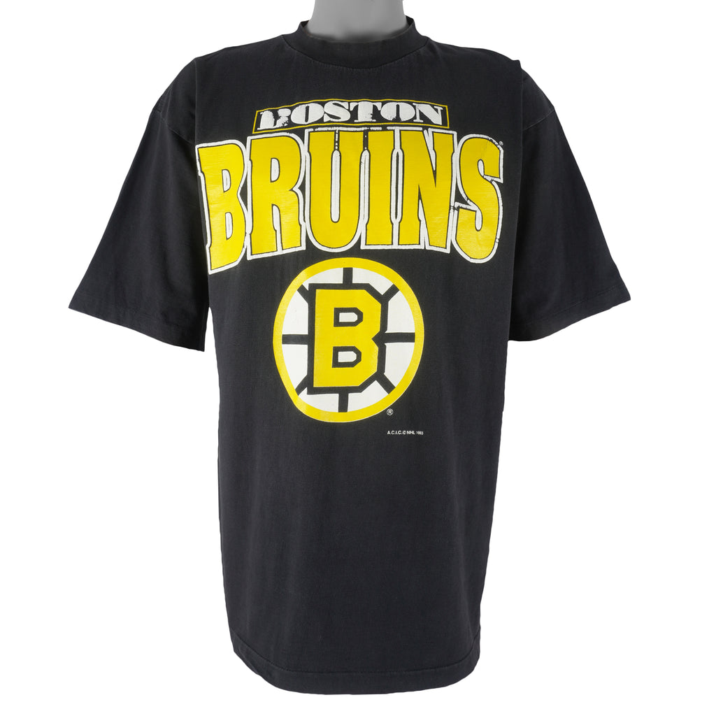 NHL (Soft Wear) - Boston Bruins Big Logo Single Stitch T-Shirt 1993 X-Large Vintage Retro Hockey