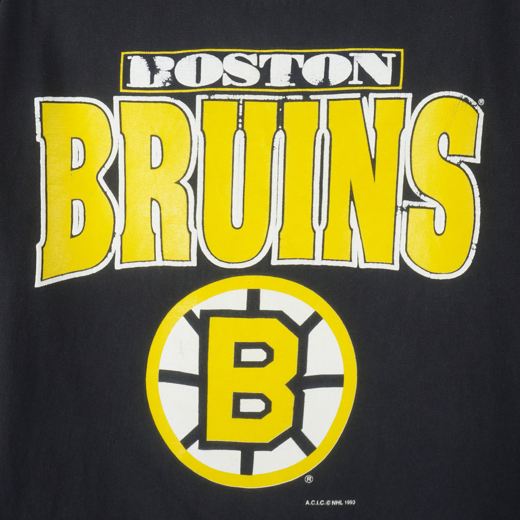 NHL (Soft Wear) - Boston Bruins Big Logo Single Stitch T-Shirt 1993 X-Large Vintage Retro Hockey
