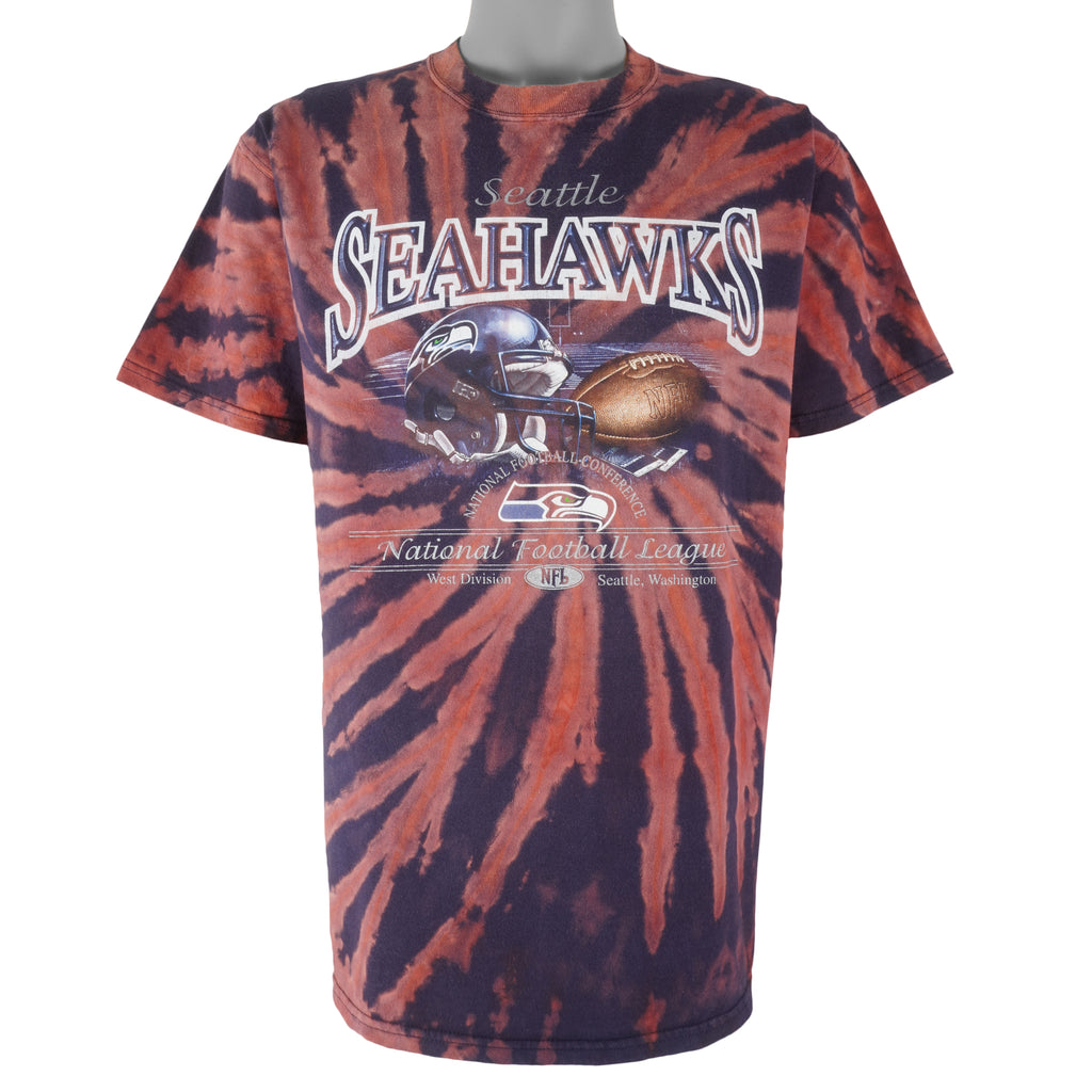 NFL - Seattle Seahawks Tie Dye T-Shirt 1990s Large Vintage Retro Football