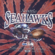 NFL - Seattle Seahawks Tie Dye T-Shirt 1990s Large Vintage Retro Football