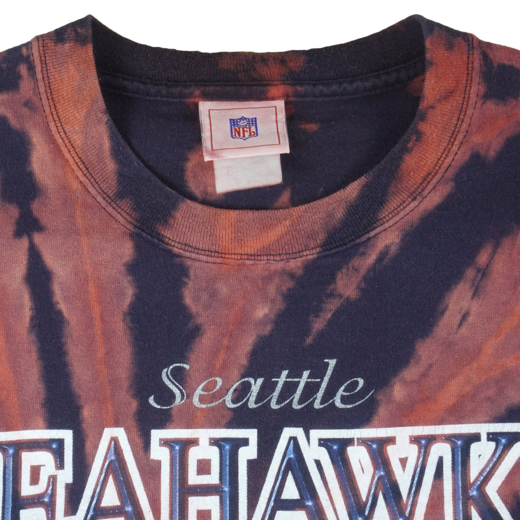 NFL - Seattle Seahawks Tie Dye T-Shirt 1990s Large Vintage Retro Football