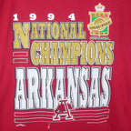 NCAA (Nutmeg) - Arkansas Razorbacks Champs T-Shirt 1994 Large Vintage Retro College