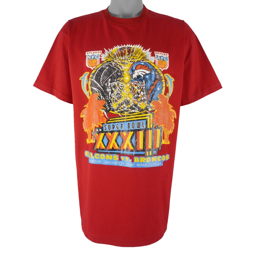 NFL (Global) - Super Bowl 33th Falcons VS Broncos T-Shirt 1999 X-Large Vintage Retro Football