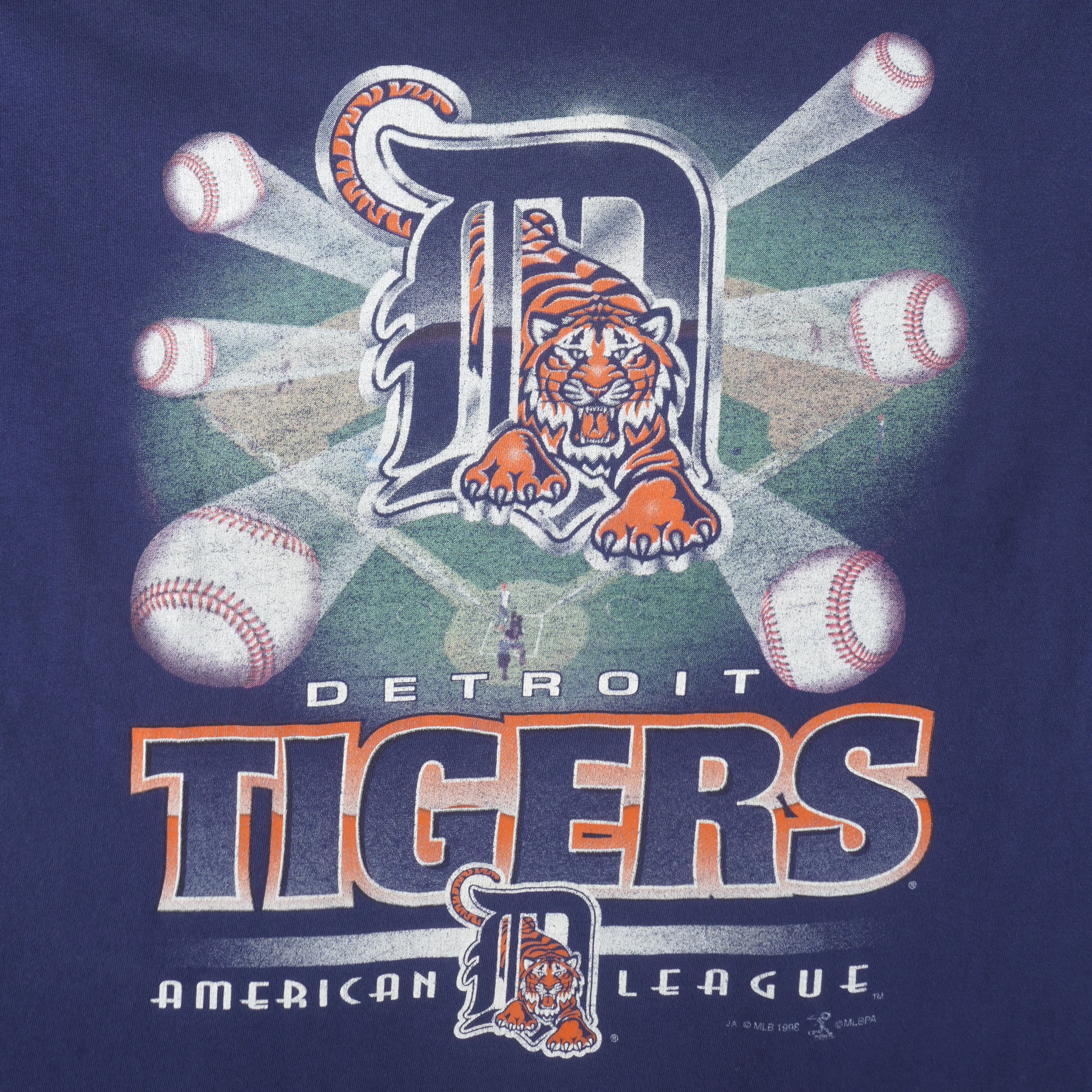 Vintage MLB (Sport Attack) - Detroit Tigers Big Logo T-Shirt 1998 X-Large
