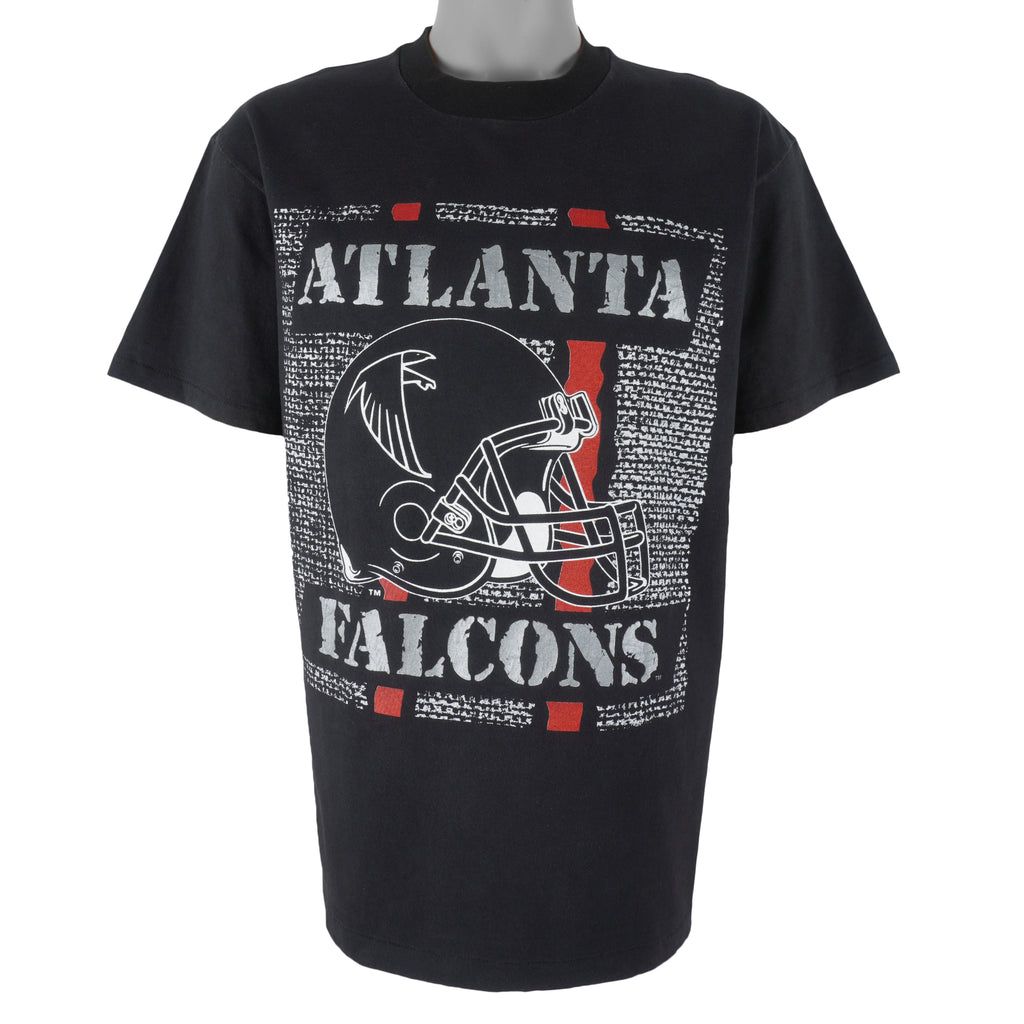 NFL (Hanes) - Atlanta Falcons Helmet Single Stitch T-Shirt 1990s Large Vintage Retro Football