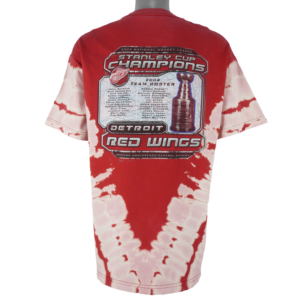 NHL - Detroit Red Wings Stanley Cup Champions Tie Dye T-Shirt 2002 X-Large Vintge Retro Hockey