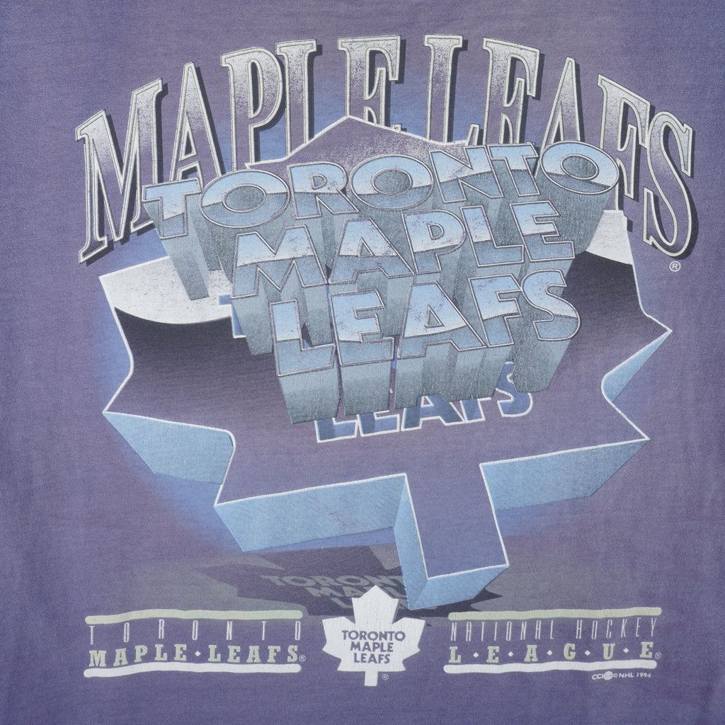NHL (Tennessee River) - Toronto Maple Leafs Single Stich T-Shirt 1994 Large Vintage Retro Hockey